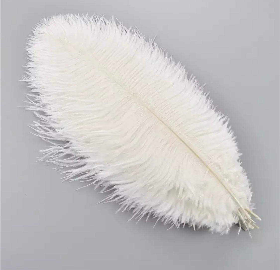 piuma di struzzo.10pezzi piume lunghezza 27-30cm per capello matrimonio