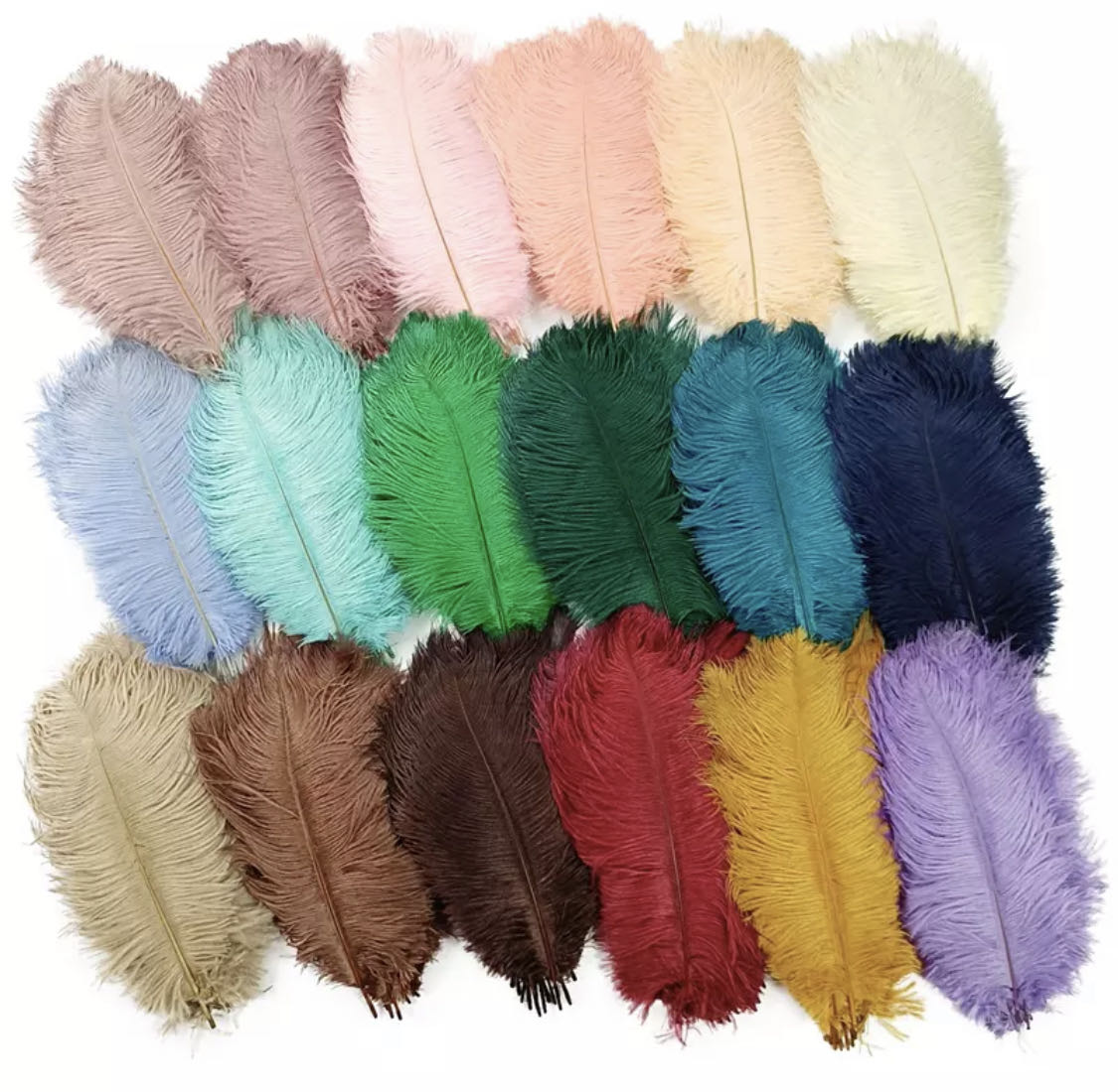 piuma di struzzo.10pezzi piume lunghezza 27-30cm per capello matrimonio