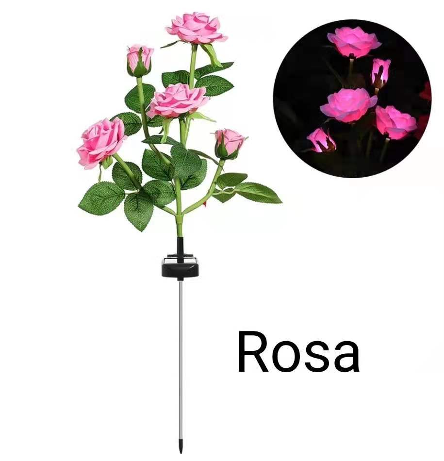 illuminazione.Luci di Natale Simulazione solare a LED Rose Flower Light decorativo per la casa luci per fiori decorazione per giardino lampada da prato paesaggio impermeabile luce rosa