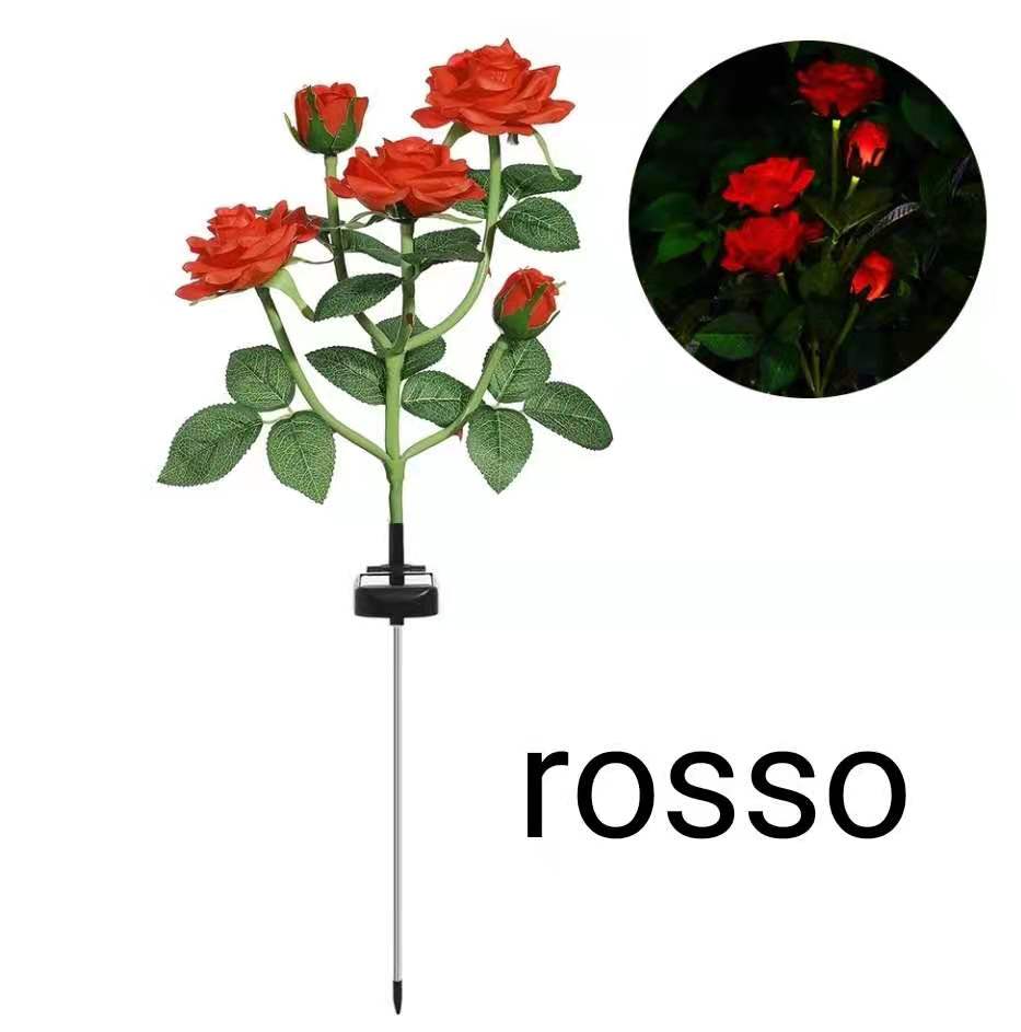 illuminazione.Luci di Natale Simulazione solare a LED Rose Flower Light decorativo per la casa luci per fiori decorazione per giardino lampada da prato paesaggio impermeabile luce rosa