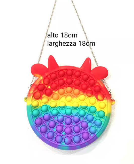 pop it giocattoli.Borsa per donna ragazza POP IT PUSH BUBBLE sensoriale di particolari esigenze lo stress solli.alto 18cm.larghezza 18cm.